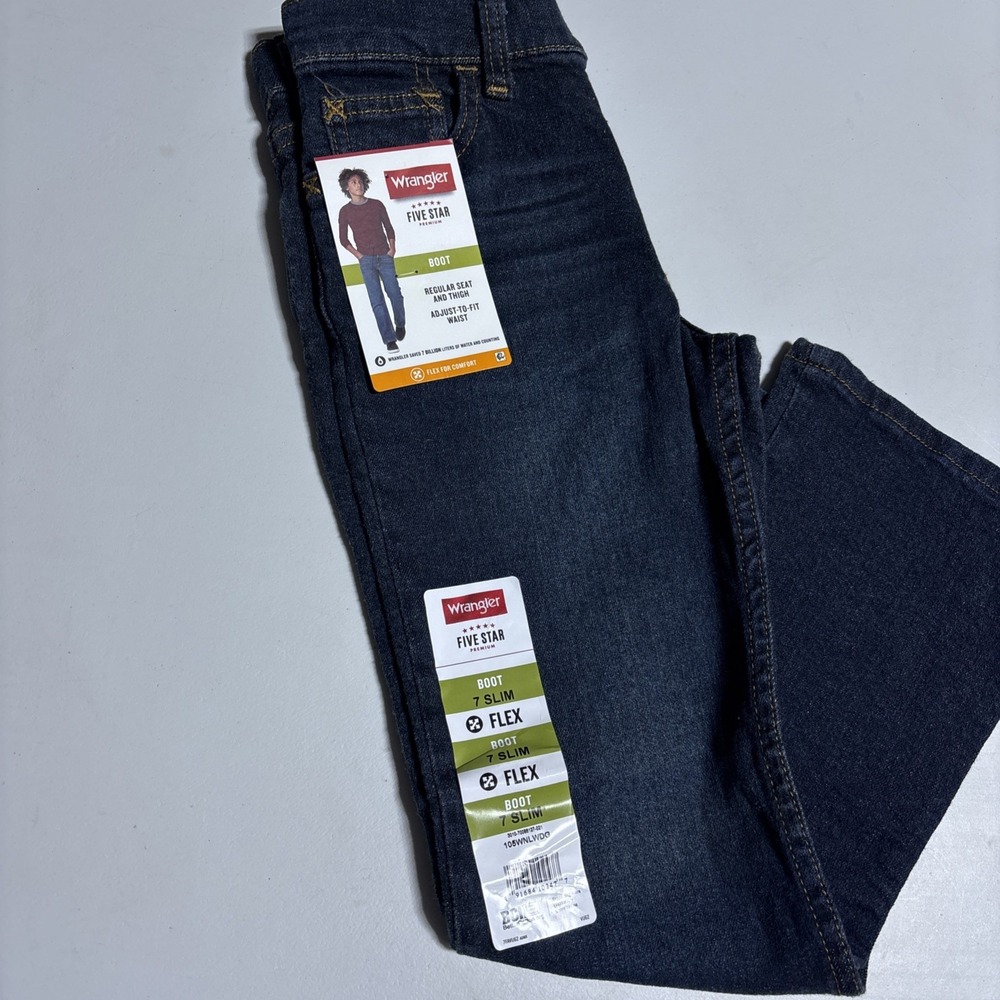 NWT Wrangler Flex Sz 7 Slim Boot Cut Red 5 Star Adjust to Fit Waist Pant